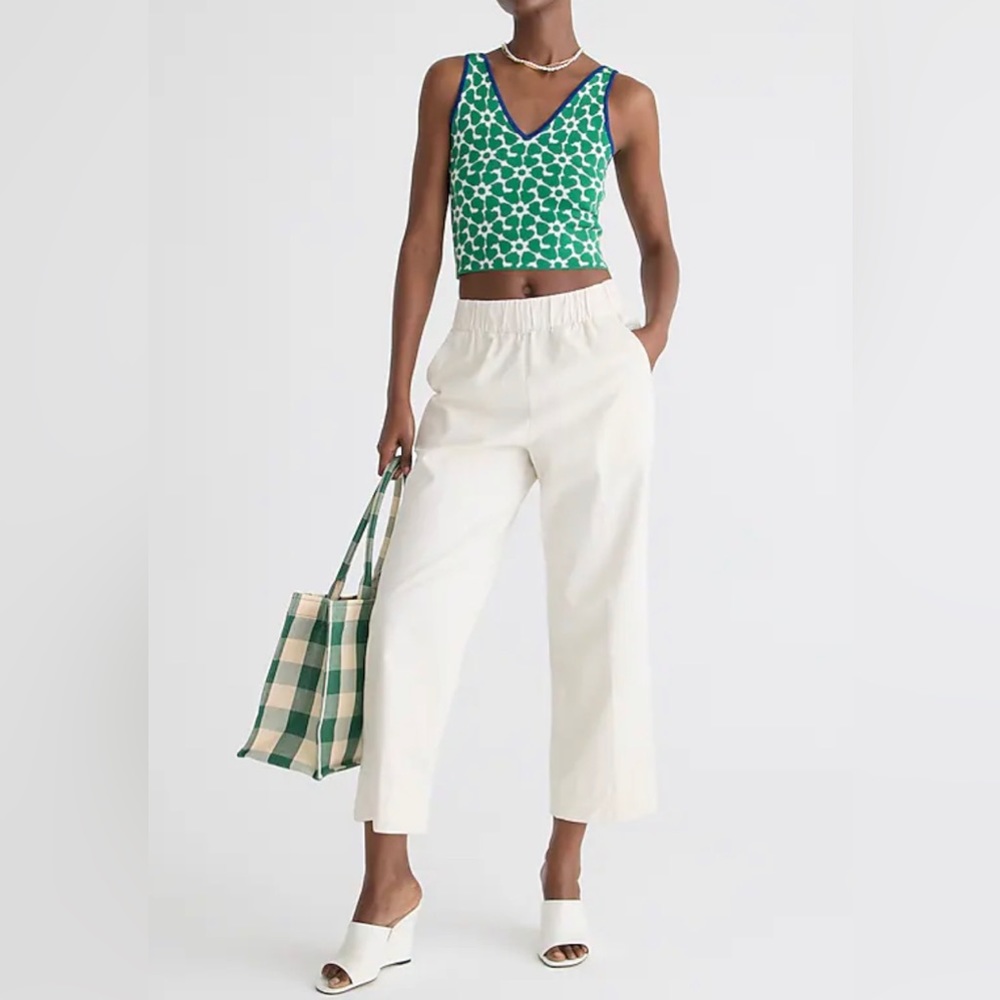 NWOT J. Crew Astrid wide-leg chino pant Size Small Natural